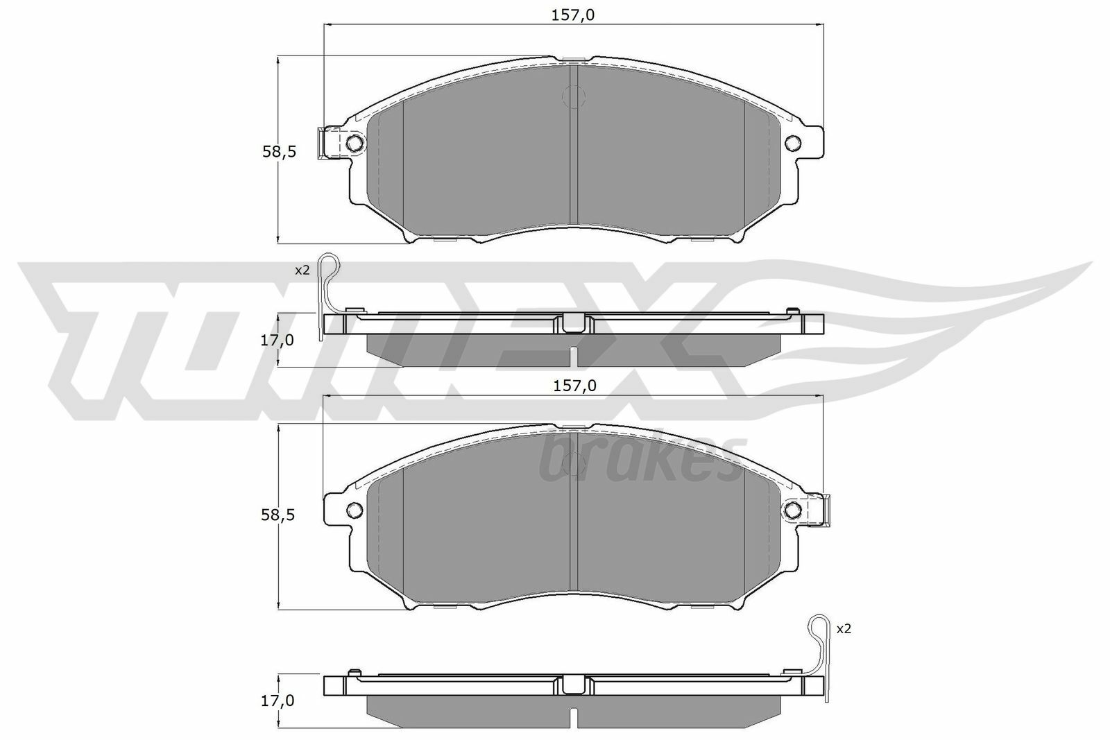 Sada brzdových platničiek kotúčovej brzdy TOMEX Brakes